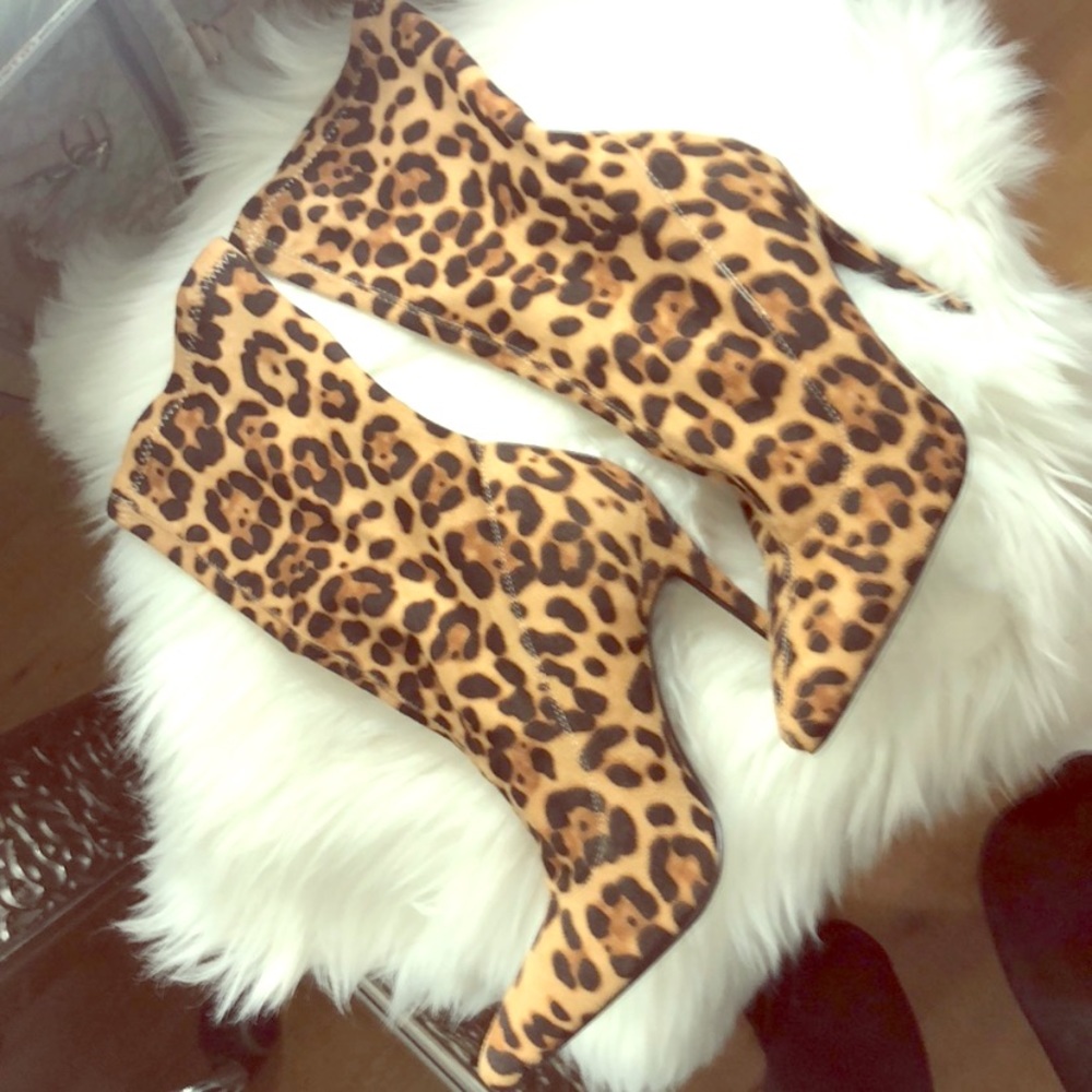 Leopard sock boots